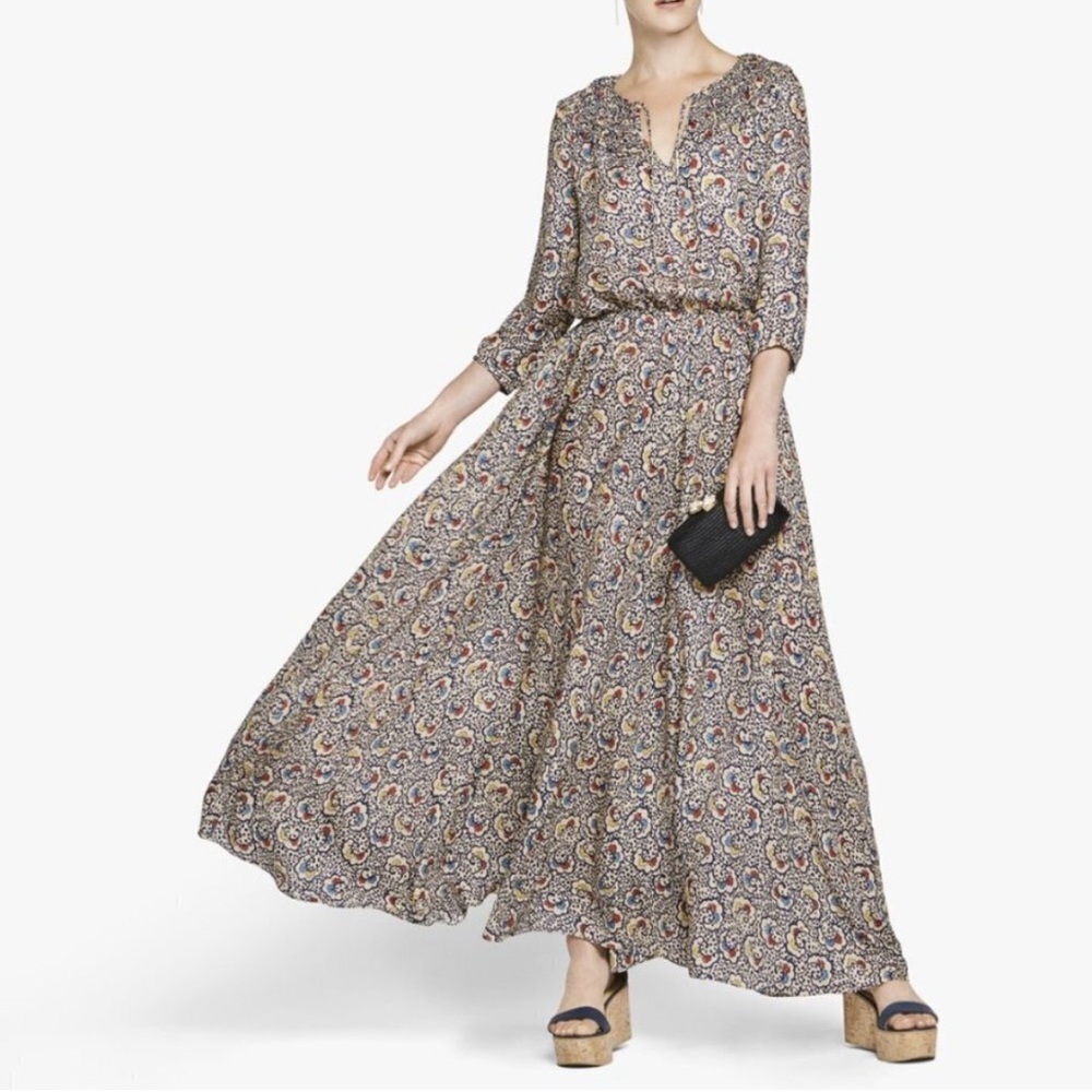 THE GREAT. Paisley Print Maxi Dress
